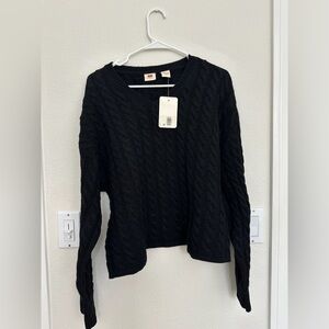 Levi’s NWT Women's Black Cable Knit Sweater